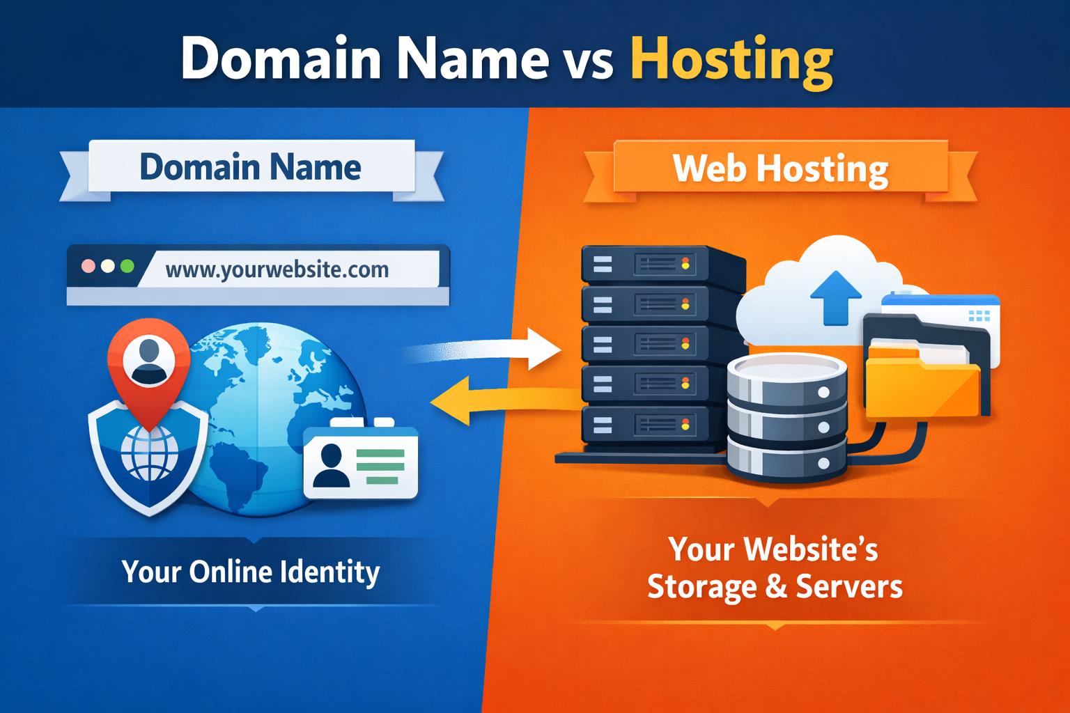 You are currently viewing Domain Name Vs Hosting — What’s the Difference?
